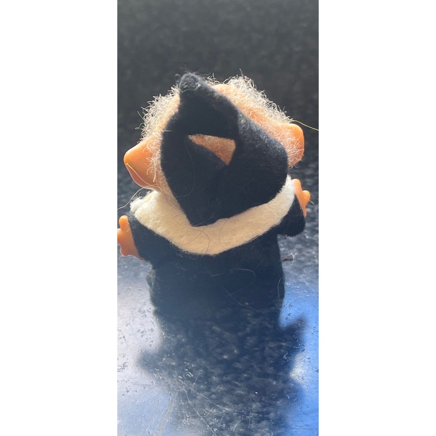 Vintage Dam Troll Doll Short White Hair 3" Trolls 1960s Made In Denmark Handmade "Priest" Costume In Felt