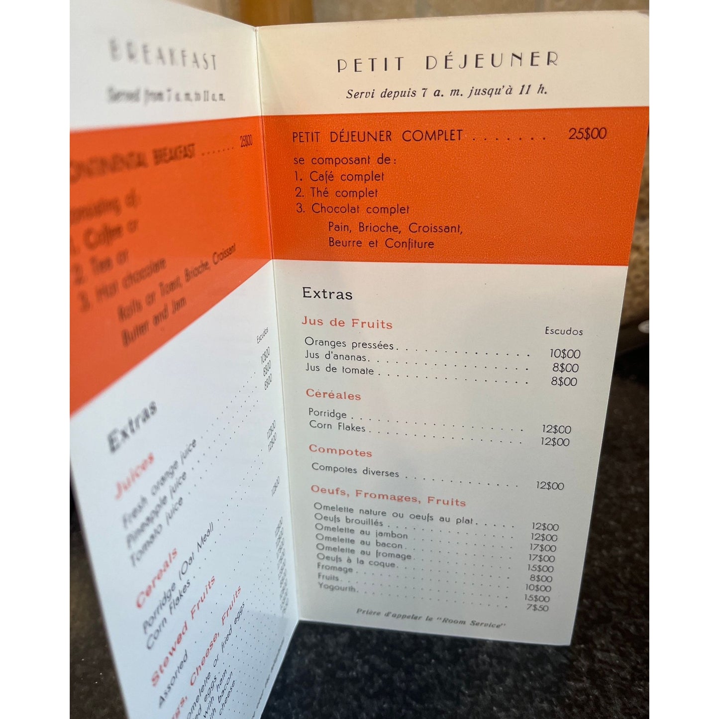 Vintage 1965 Menu Hotel Florida Lisboa Lisbon Portugal Good Morning Menu