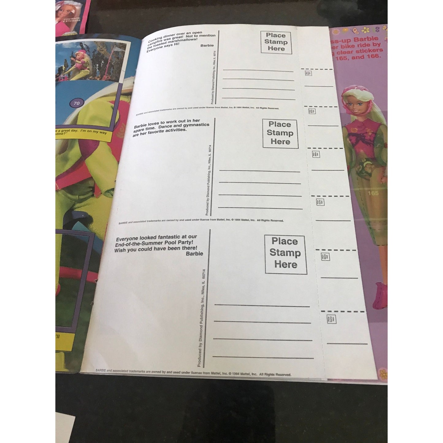 1994 Barbie Adventures With Barbie Diamond Album Stickers Mattel Made In Italy & Book