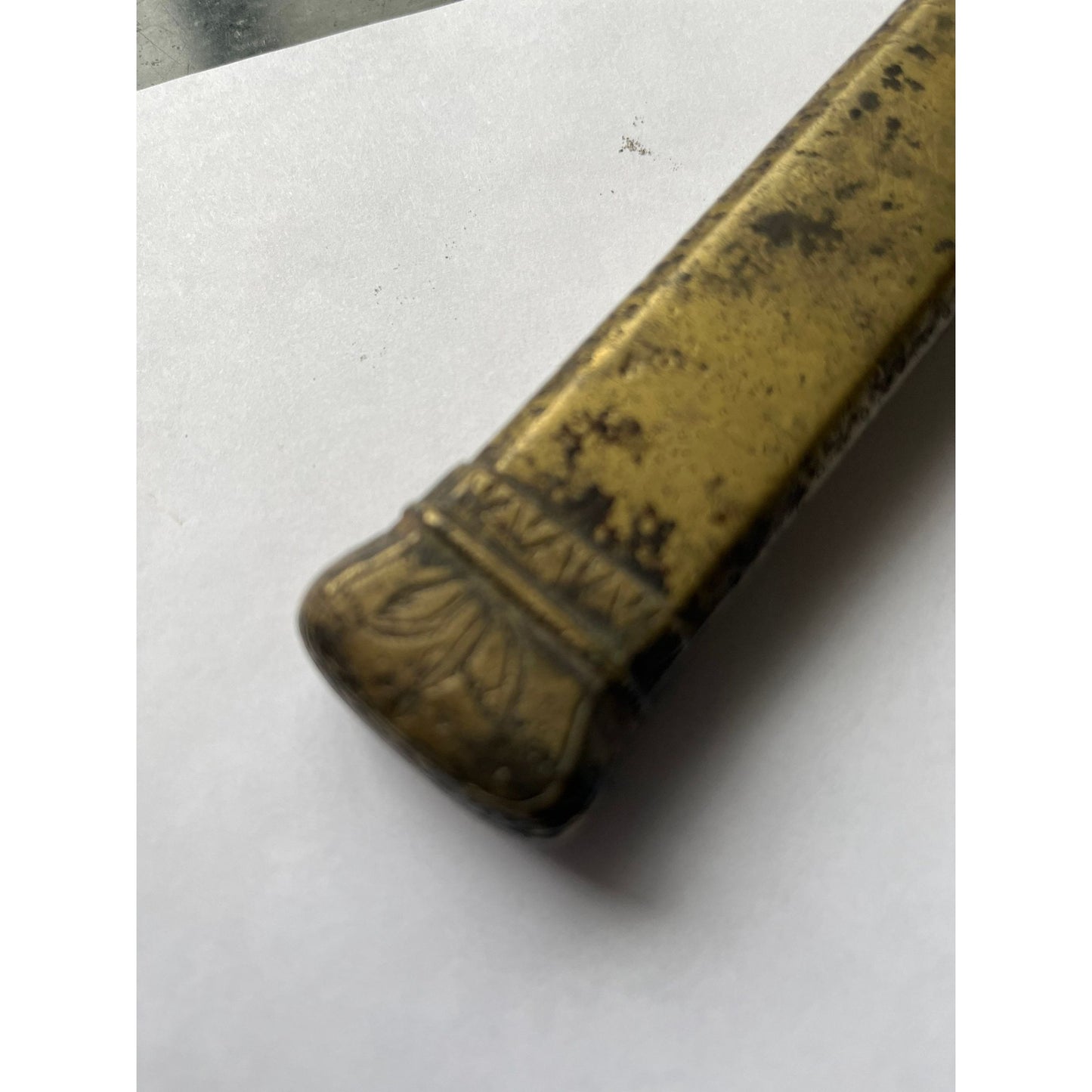 Antique 19th Century Brass Decorated Islamic Ottoman Persian Qalamdan Inkwell