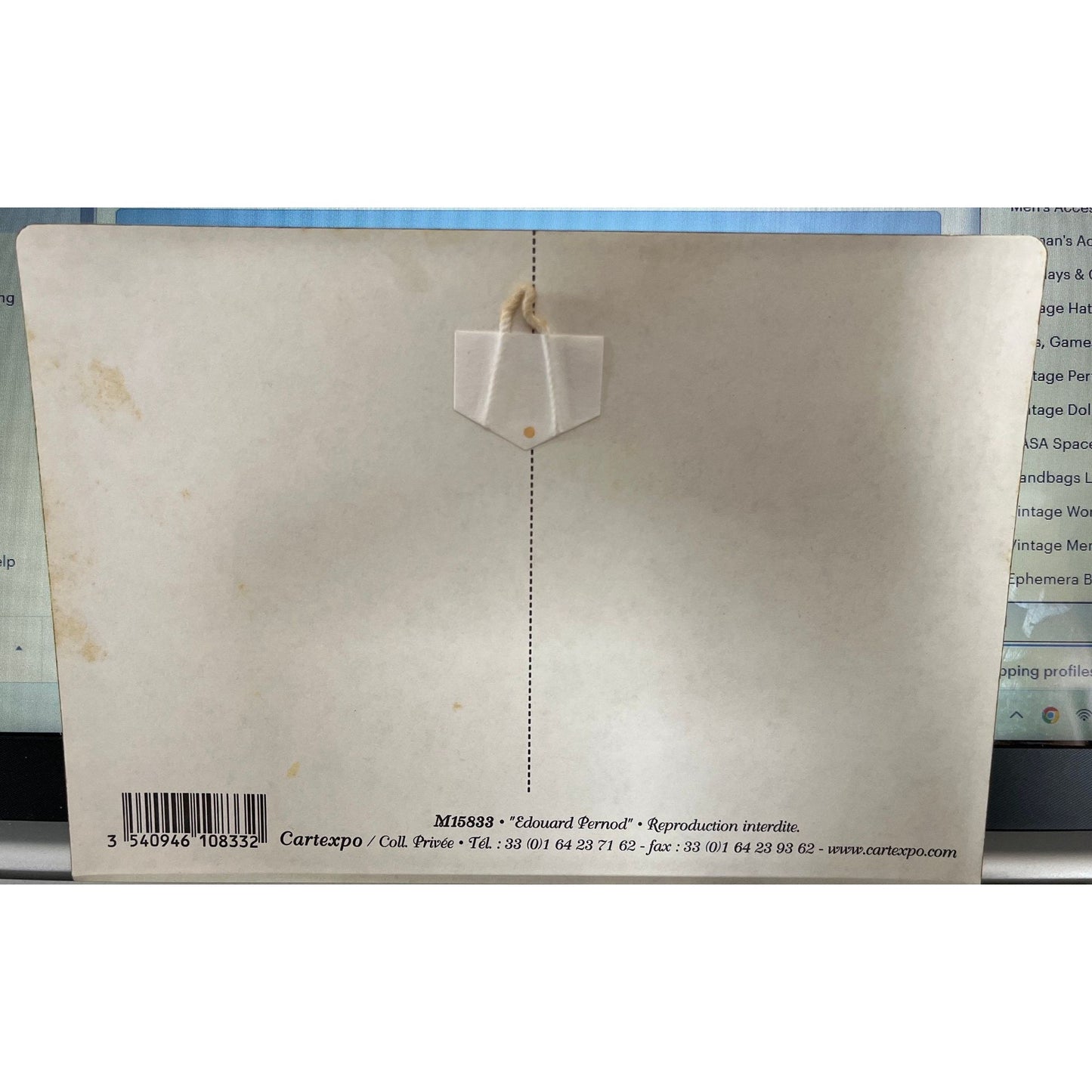 Vtg Un PERNOD Edouard PERNOD Metal Sign Made In France 5 3/4" x 8" Reproduction Interdite & Pernod Fils Paris 6" Bottle 200ml