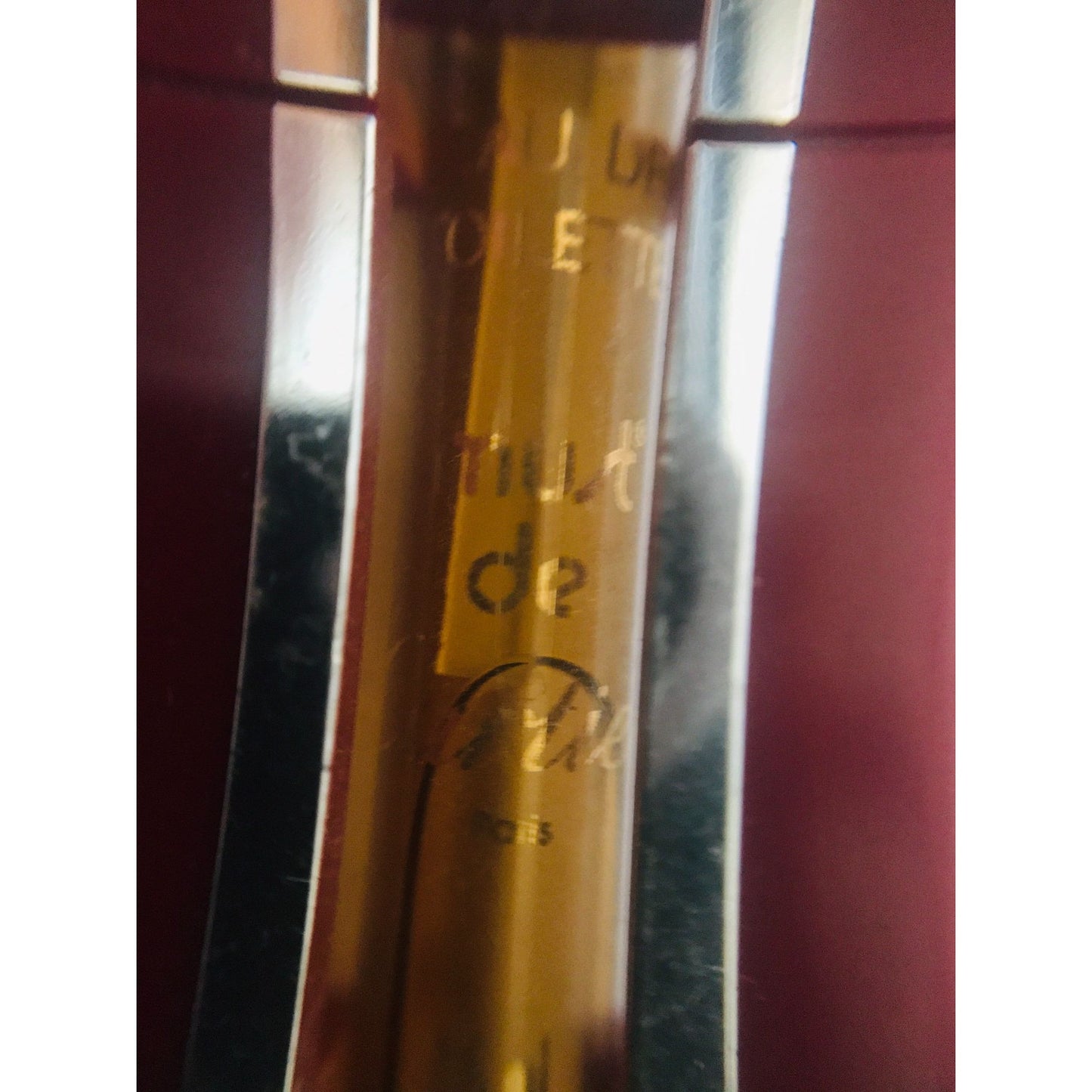 Vintage Must de Cartier Paris 1.1 ml Eau De Toilette Sample Red & Silver Plastic Card Vial