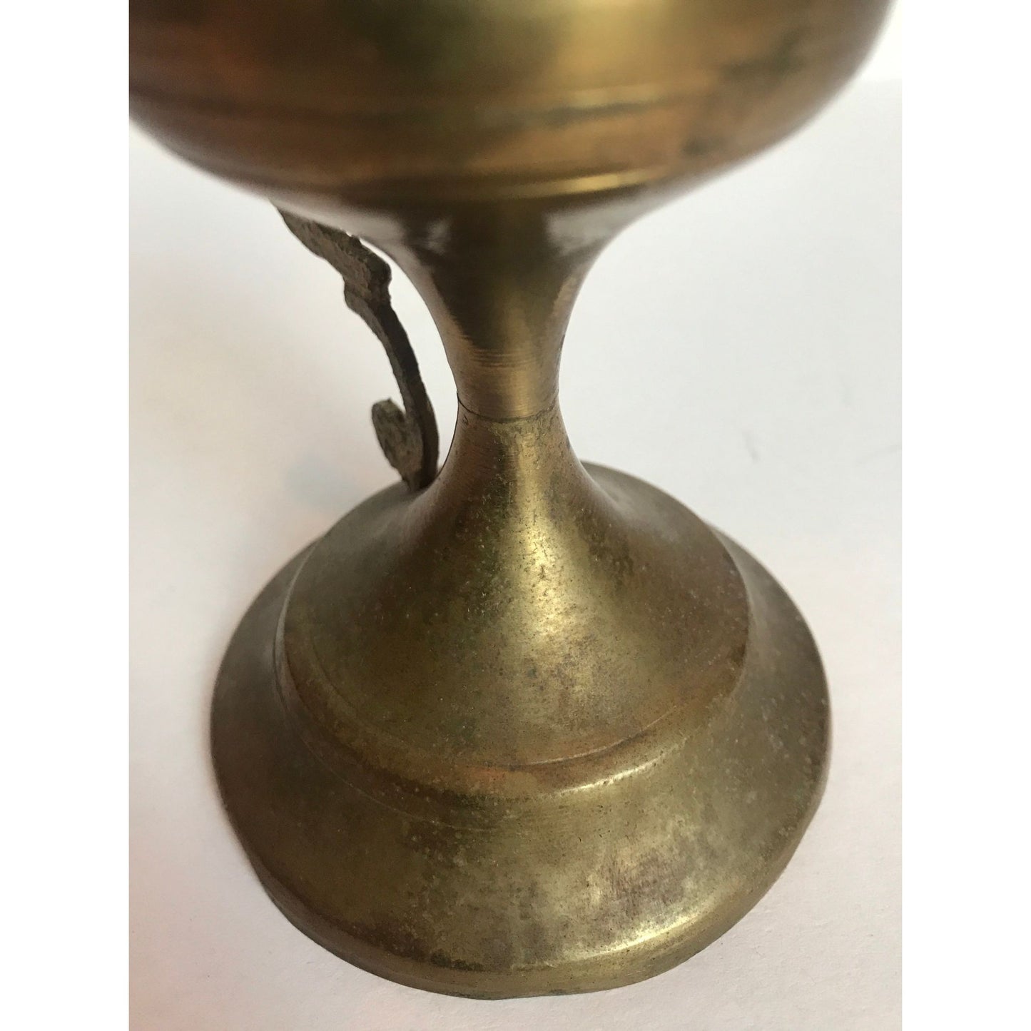 Antique Hand Crafted Solid Brass Incense Burner Censer With Cross Early 20th Century