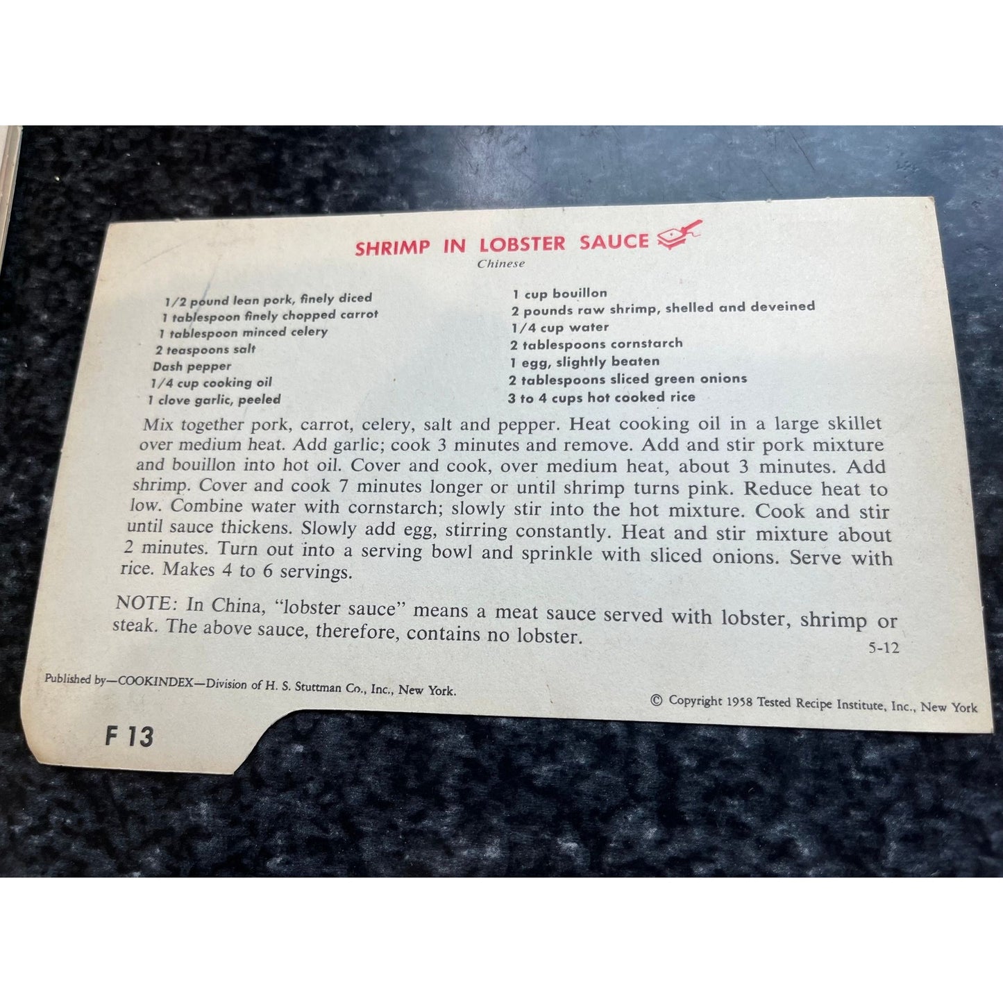 1958 Cook Index Recipe Cards Approx. 460 Cards by Tested Recipe Institute Of NY Not Complete