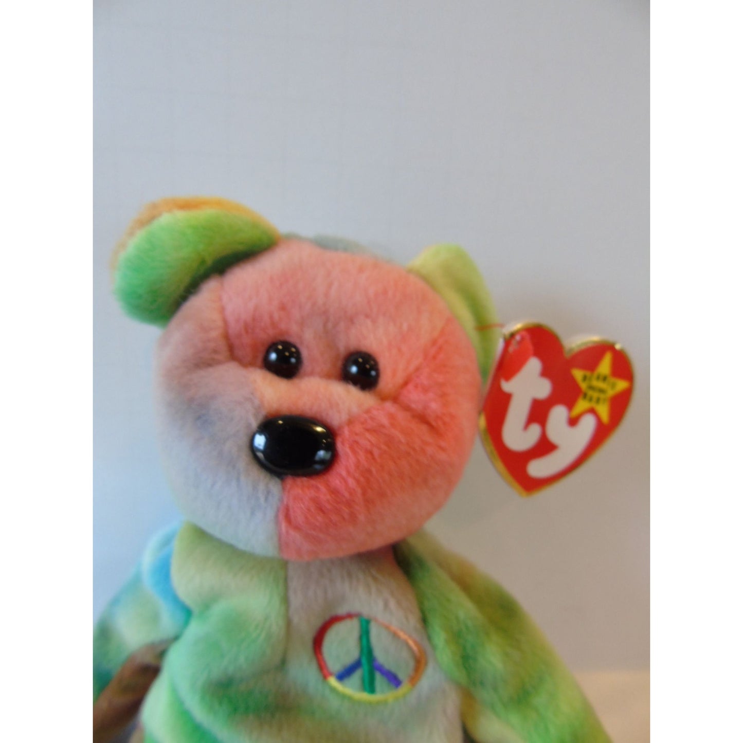 Ty Beanie Babies Peace Bear New With Tag 2-1-96 Style 4053