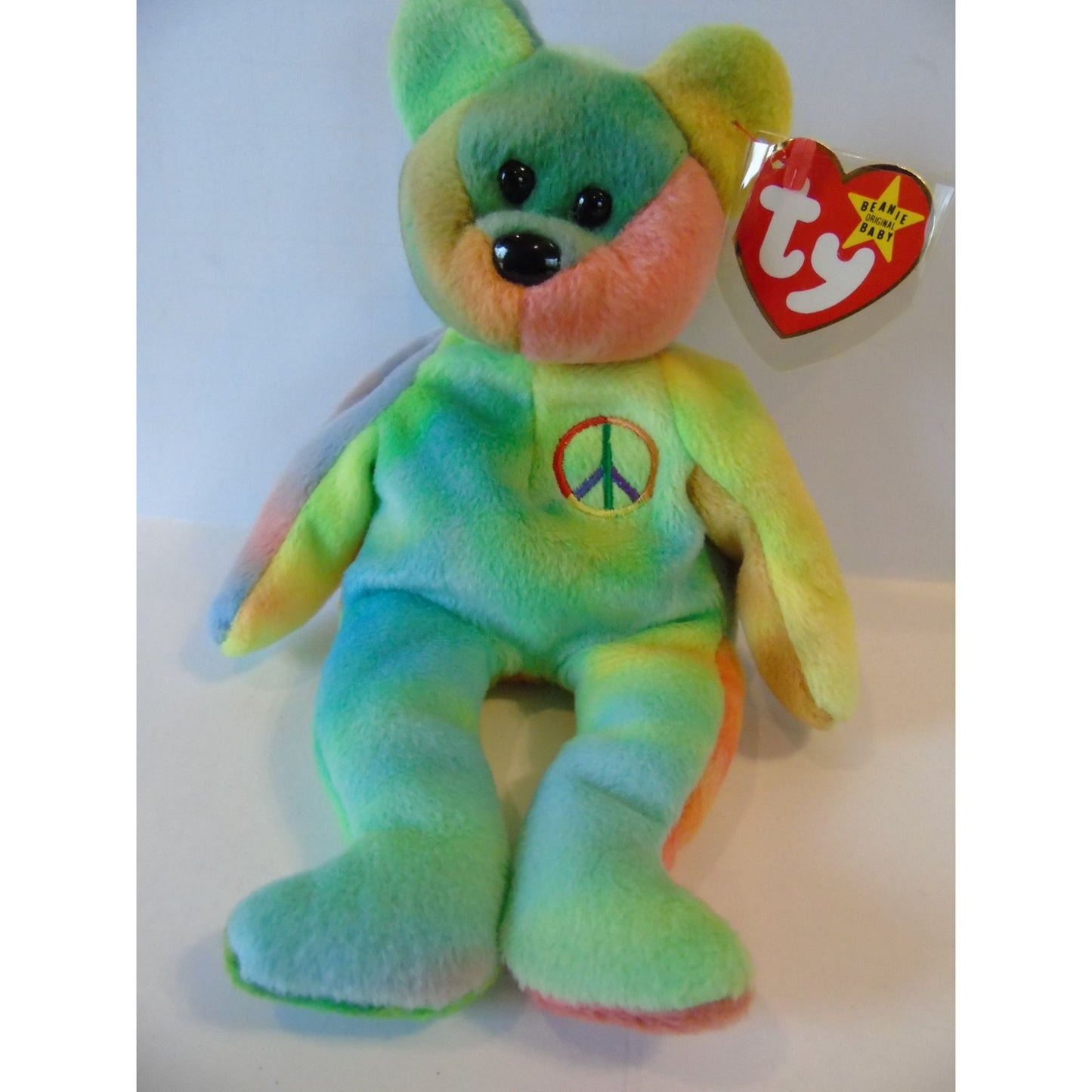 Ty Beanie Babies Peace Bear New With Tag 2-1-96 Style 4053 Tie Dye