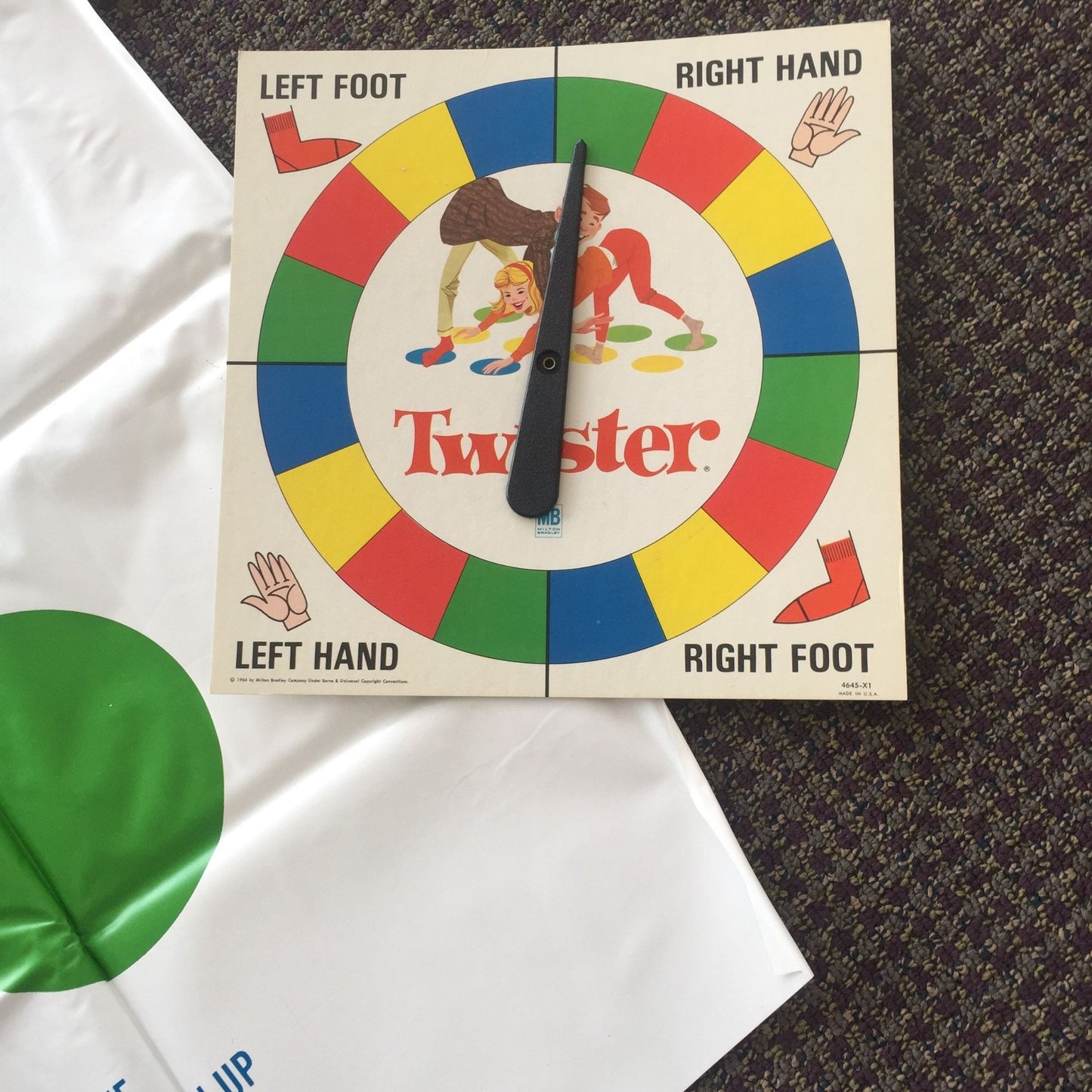 Vintage 1966 Twister Game by Milton Bradley, No. 4645 Boxed Complete