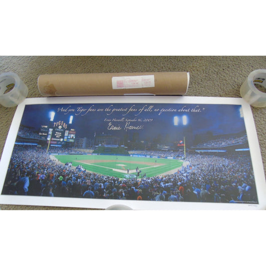 Ernie Harwell 2009 Farewell Hand Signed Poster 247/1500 Detroit Tigers Announcer Comerica Park Baseball