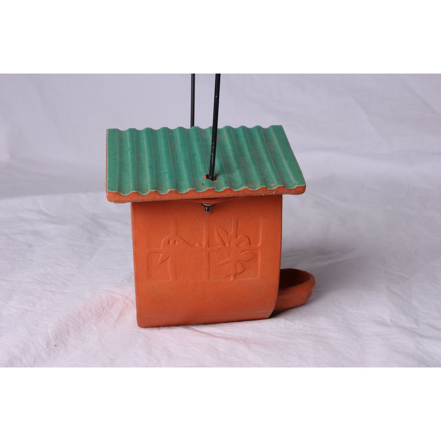 Vtg 1980's Handmade Ceramic Bird House Studio Art Fine Pottery Unique Bird House With Roof Signed By Artist