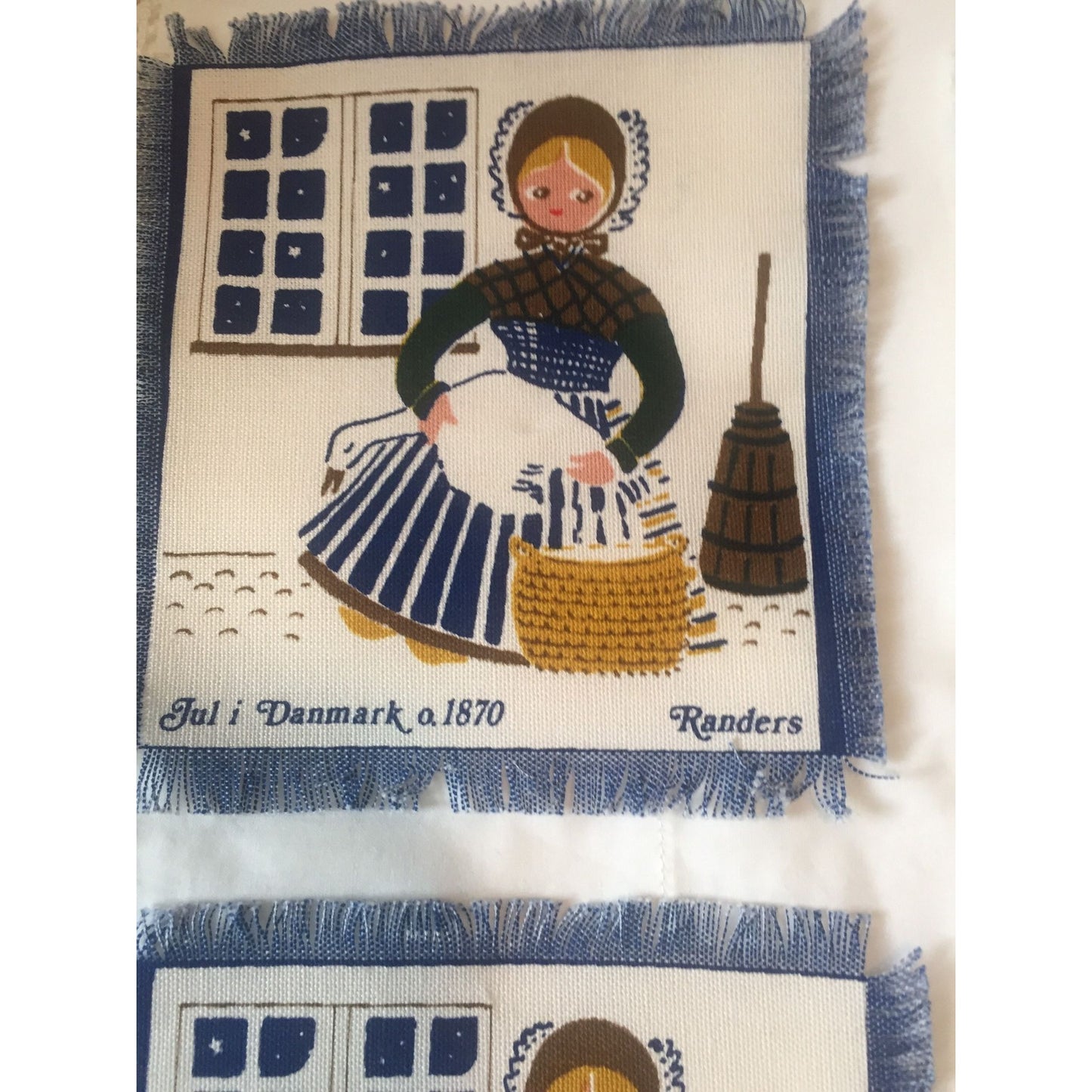 Vintage 6 Cocktail Napkins Danmark 1870 Handmade Linen Denmark Aase Preben Jangaard Chores