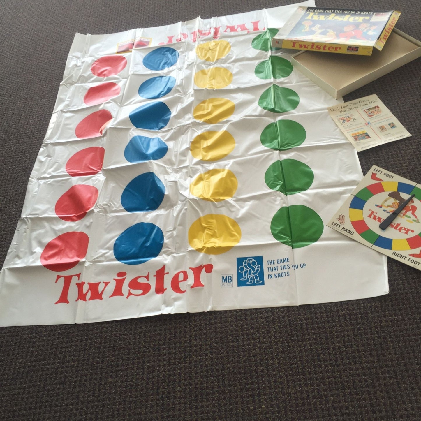 Vintage 1966 Twister Game by Milton Bradley, No. 4645 Boxed Complete