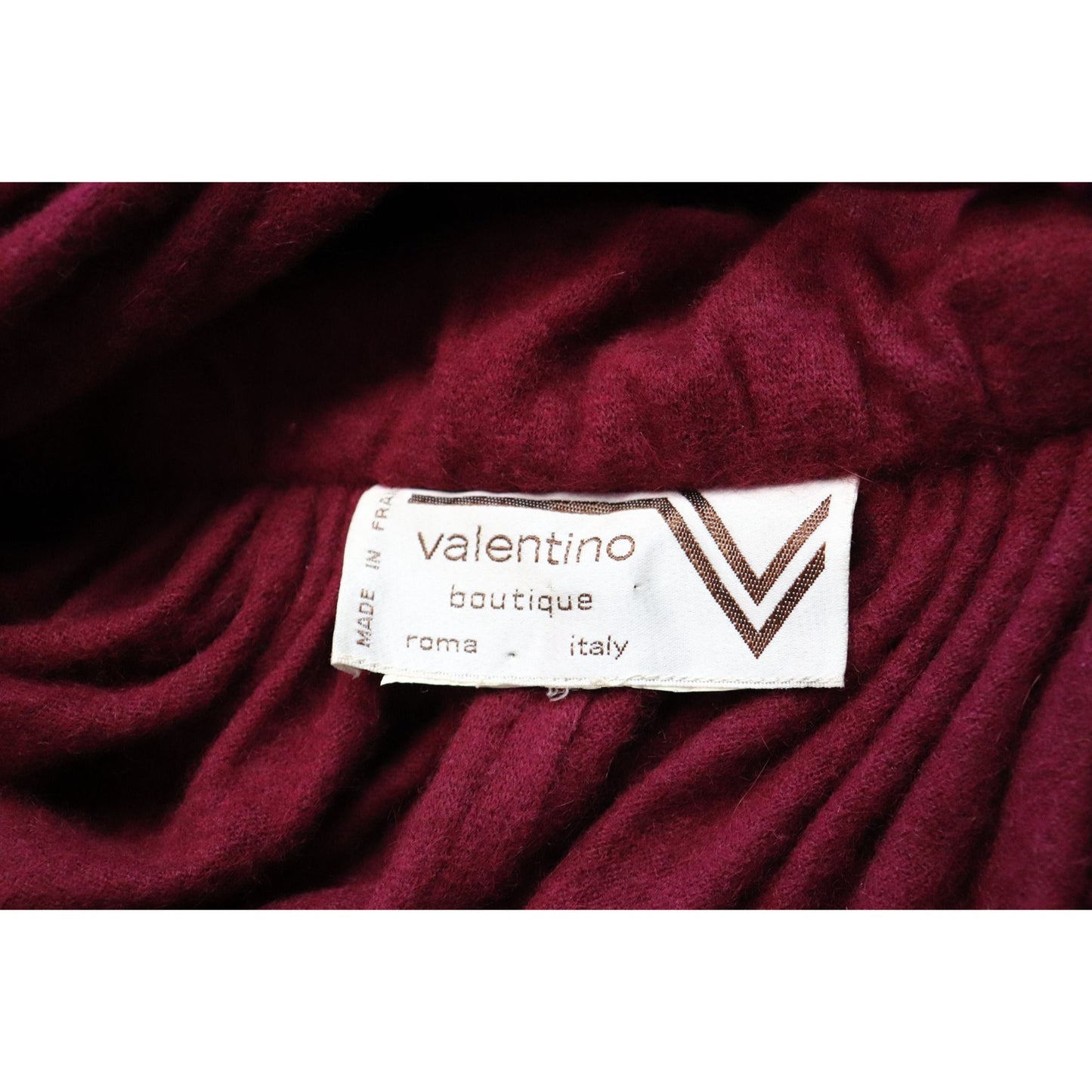 Vtg Deep Red Wool 1960s Valentino Boutique Set Includes Dress, Cape, And Turban Authentic Vintage Valentino Made In France