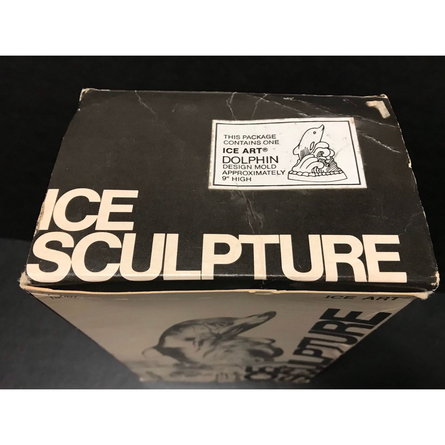 Vintage 1980's Dolphin Ice Art Sculpture On A Wave CBL Specialties Original Box And Instructions