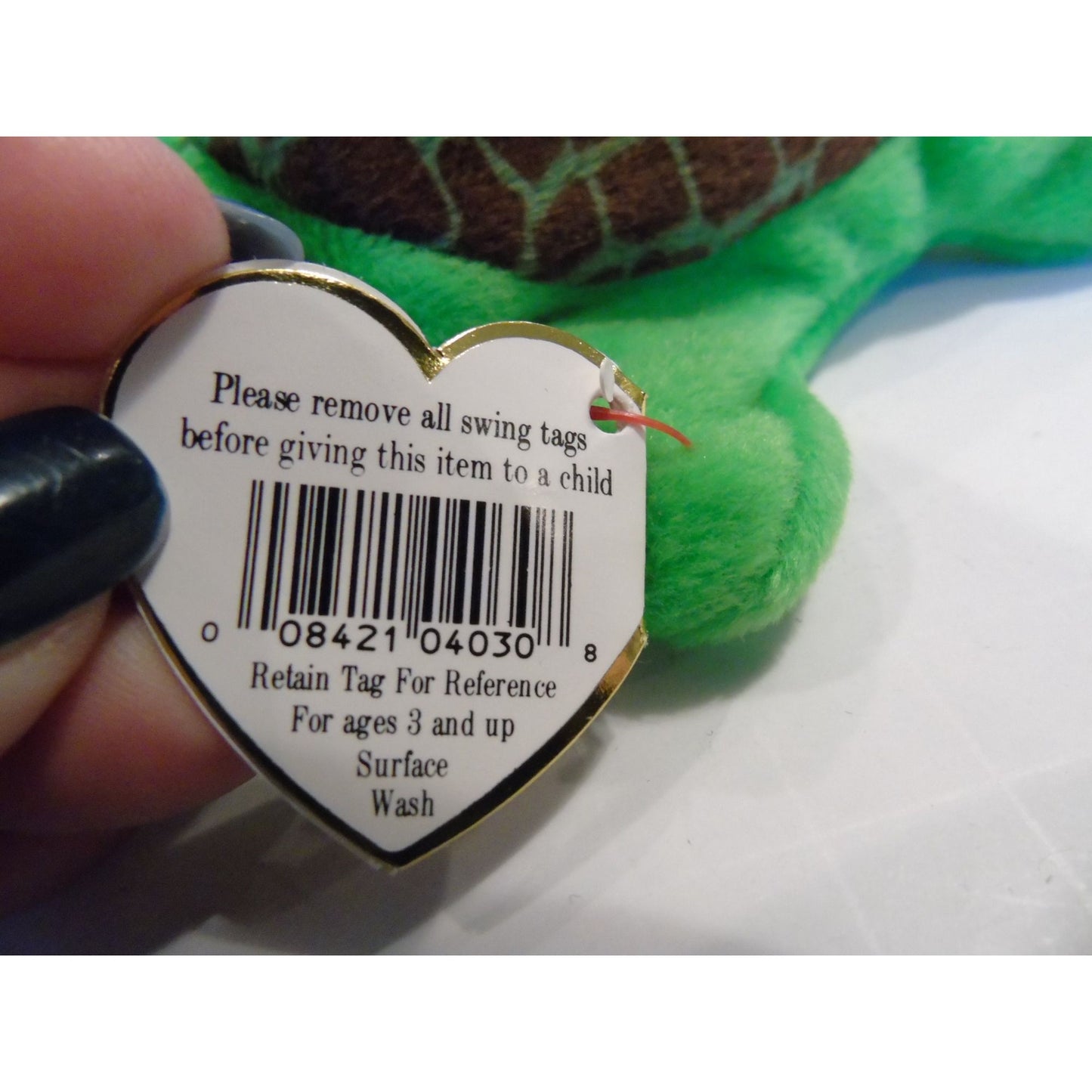 Ty Beanie Babies Speedy The Turtle Birth Date August 14, 1994 Style 4030