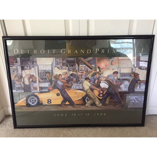 Detroit Grand Prix Poster 1989 Diego Rivera Fresco At The Detroit Institute Of Arts