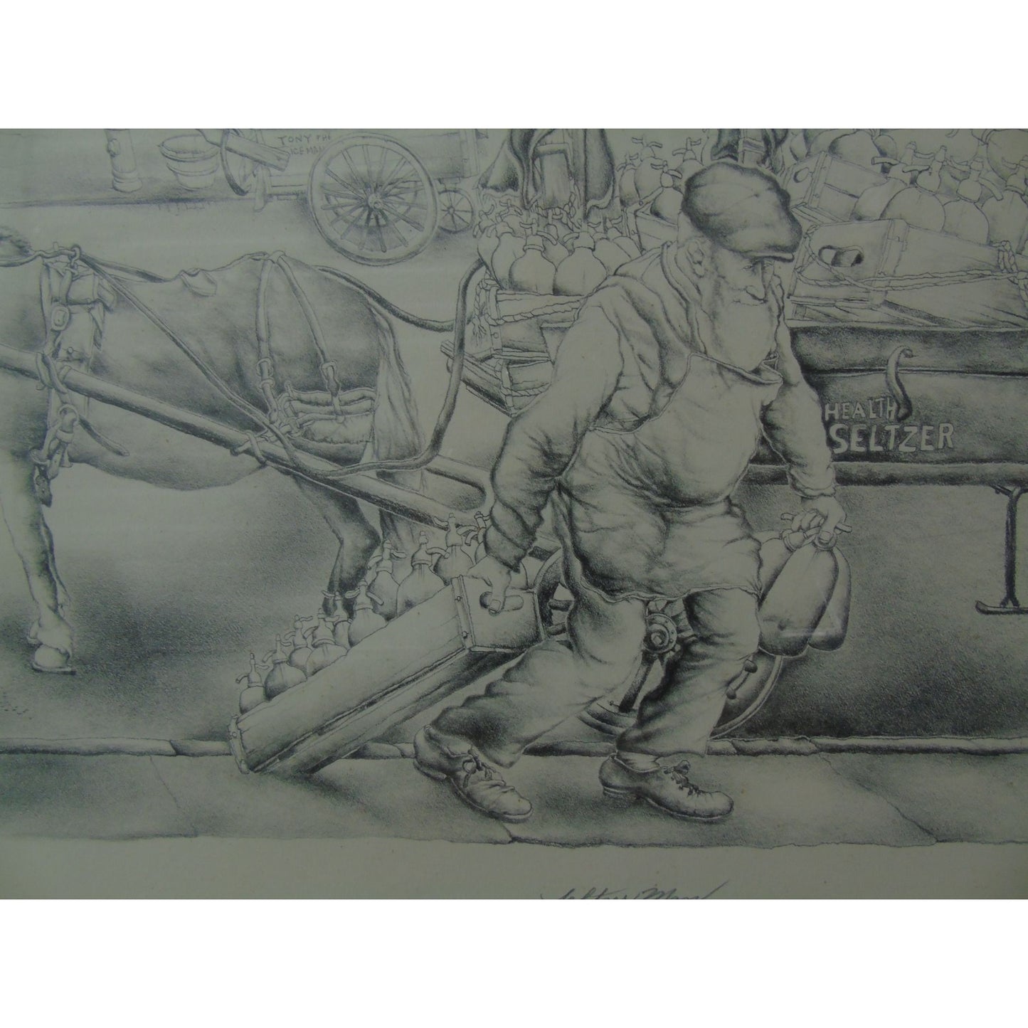 New York City Artist Seymour Rosenthal (1921-2007) “Seltzer Man” 104/250 Signed in Pencil