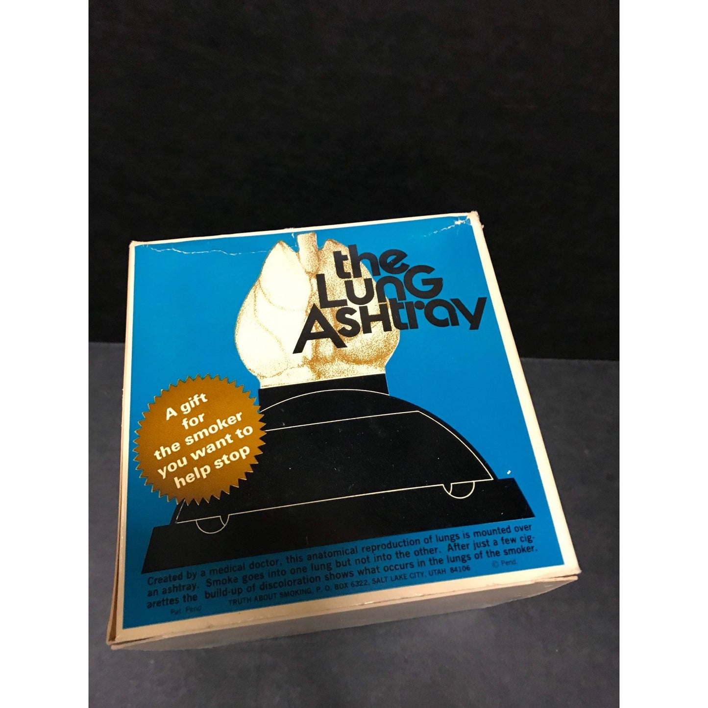 Vintage 1960's "The Lung Ashtray" NIB "Truth About Smoking" A Gift For The Smoker