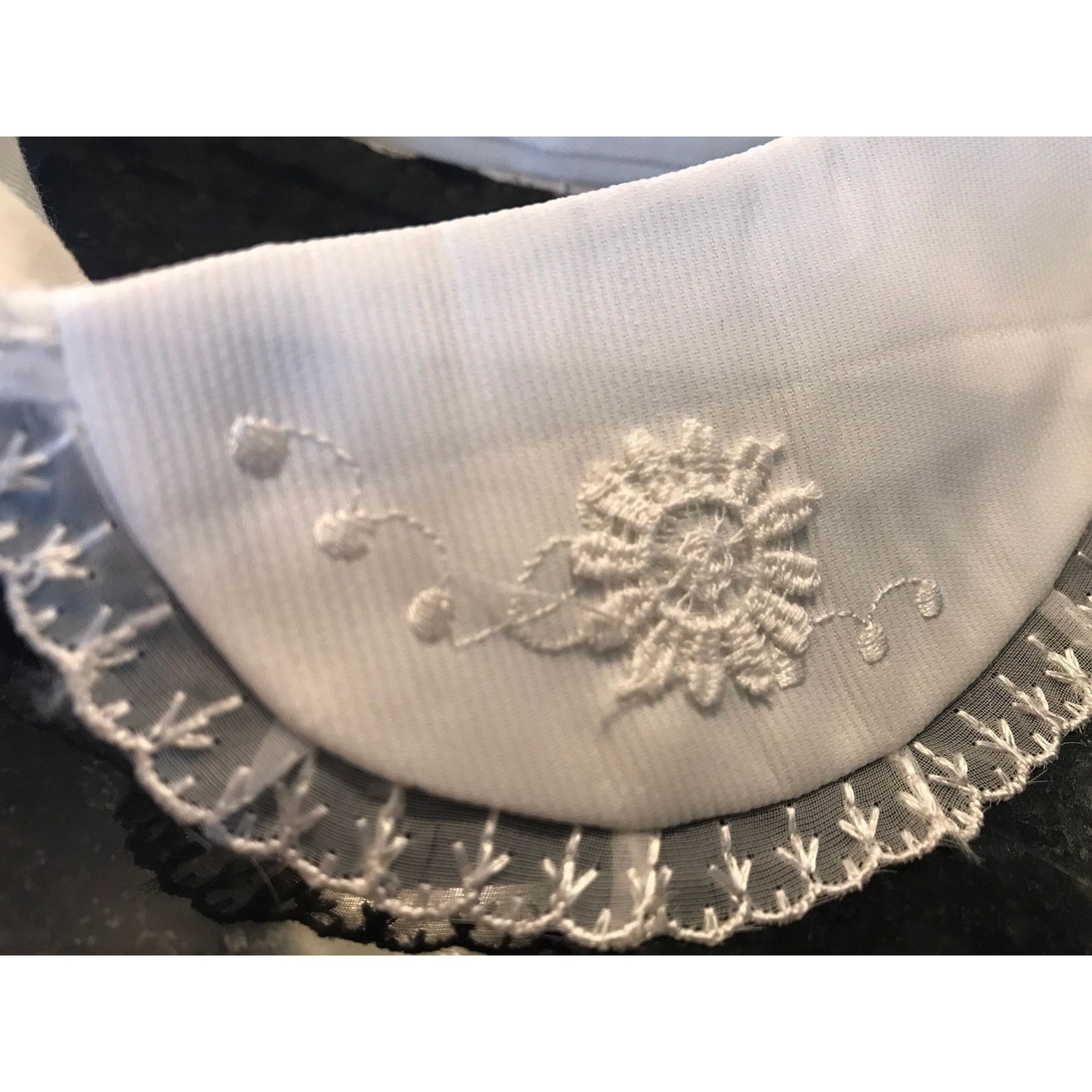 Vintage Women's Girl's Embroidered & Lace White Snap On Collar Made In Japan New