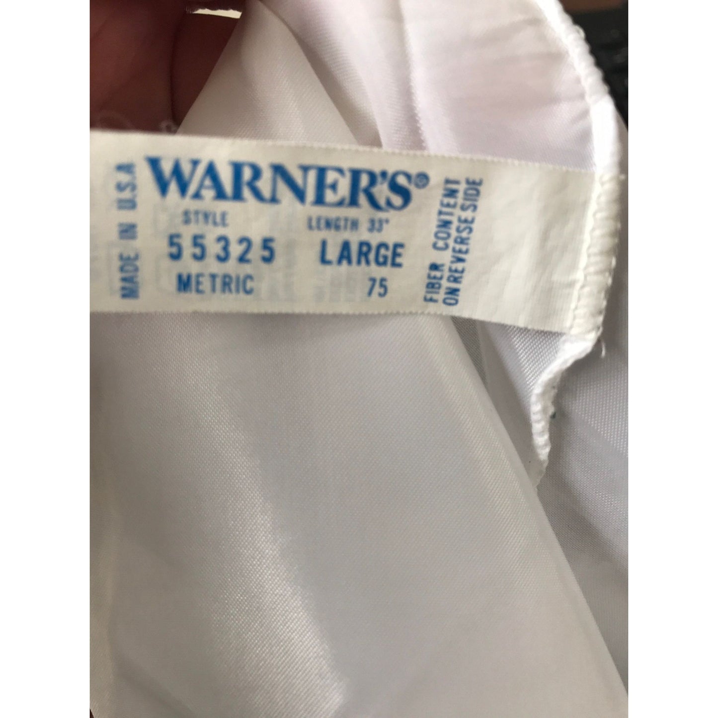 Vintage 1960's Women's White Slip Warner's Size Large Made In USA Style 55325