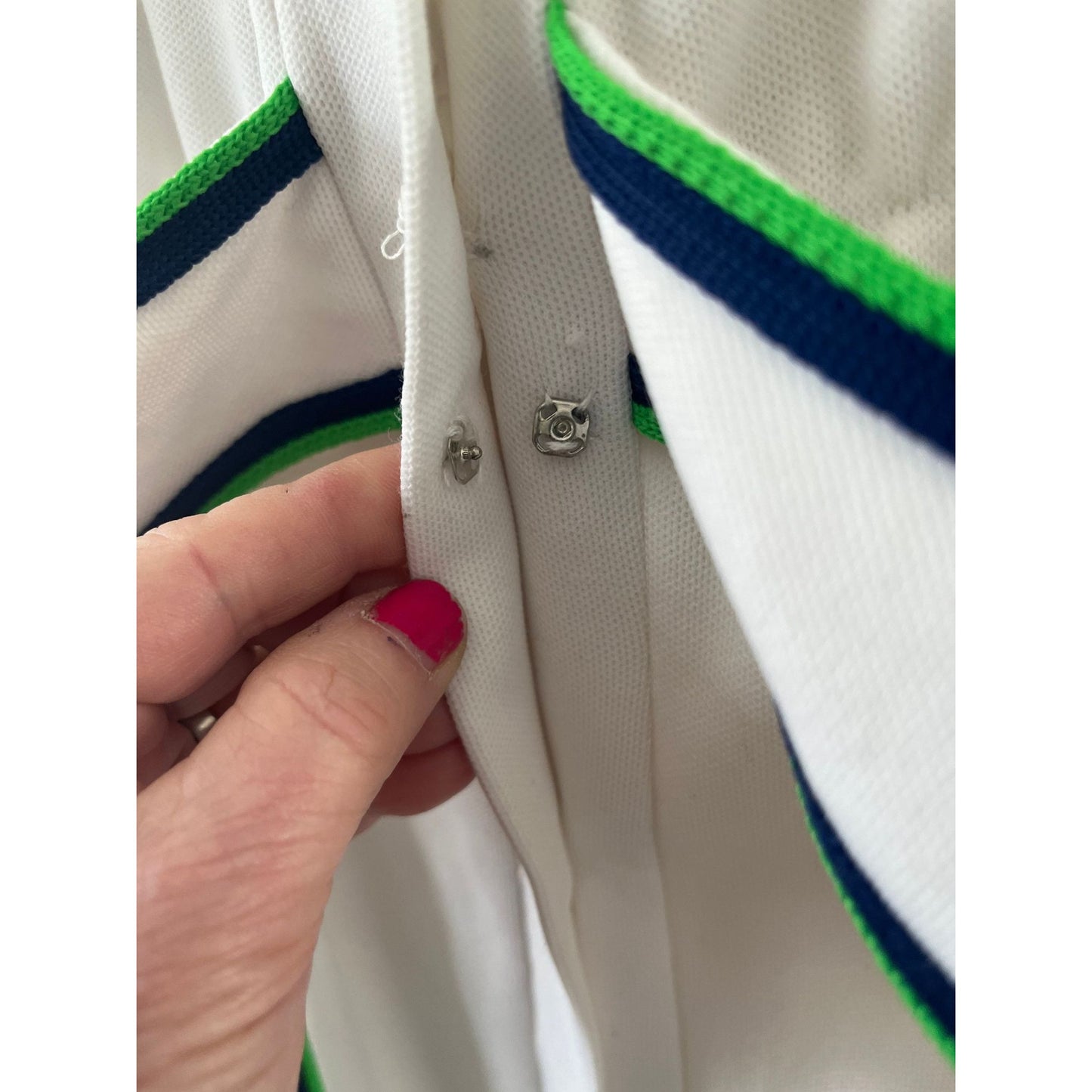 Vtg 1970's Evonne Goolagong Tennis Dress By Ginori Players Saks Fifth Avenue Size 14 White Blue Green