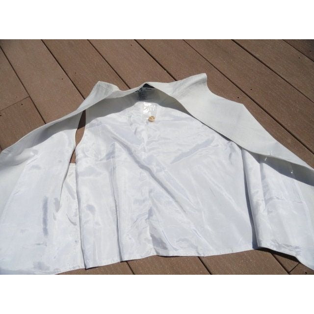 Vintage Men’s INTERNATIONAL MALE White Linen Cotton Vest L NWT Gold Tone Buttons