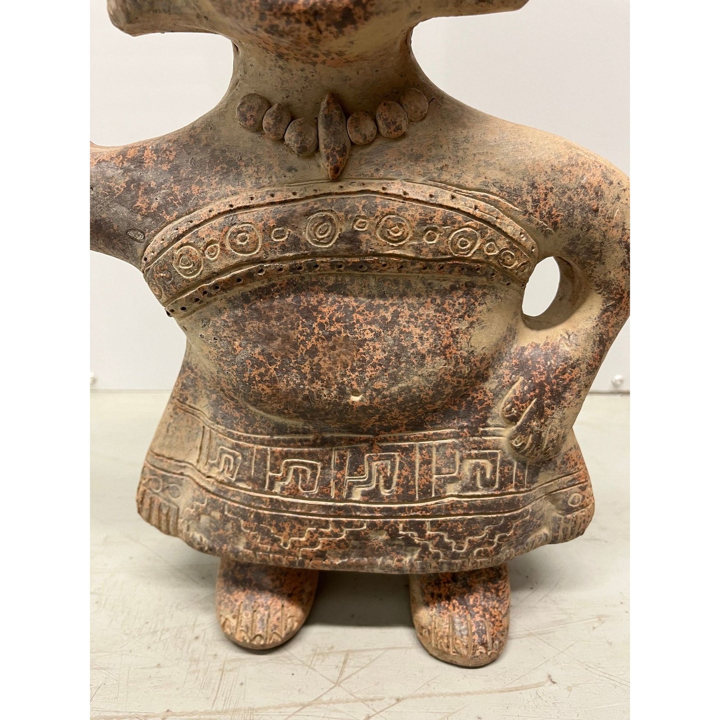 Vintage 1973 Souriant Dancer Terracotta Mayan Figurine Female Made In Mexico Tremendous Detail