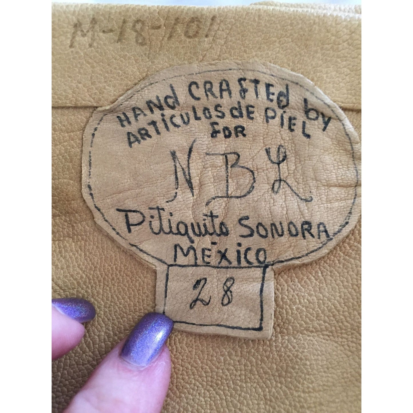 Vintage 1971 Handcrafted By Articulos de PIEL For N. B. L. Pitiquito Sonora Mexico 28