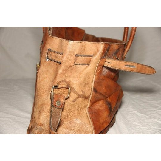 Vintage Genuine Leather Carry On Bag Luggage Handmade In Argentina Shoulder Cross Body Strap