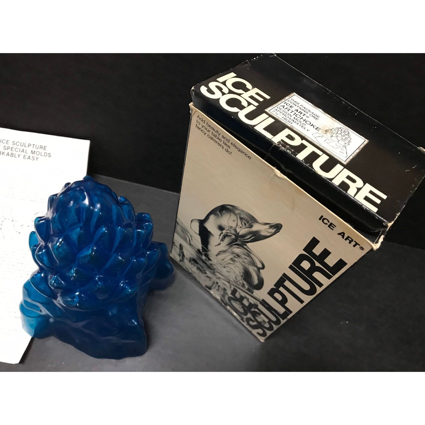 Vintage 1980's Artichoke Ice Art Sculpture On A Wave CBL Specialties Original Box And Instructions