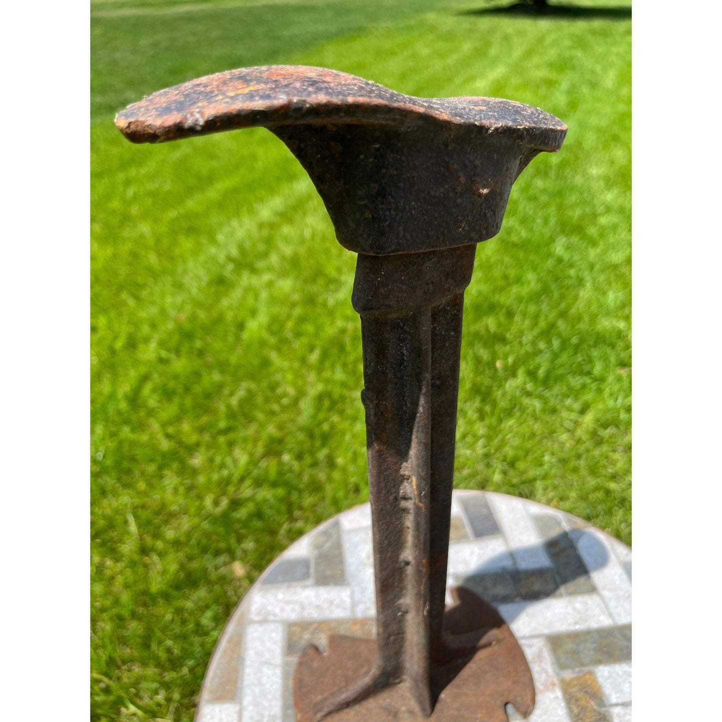 Antique Cobbler’s Shoe Stand 14 1/2” Tall Cast Iron Foot Size 5 1/2 Primitive Farmhouse Set Design