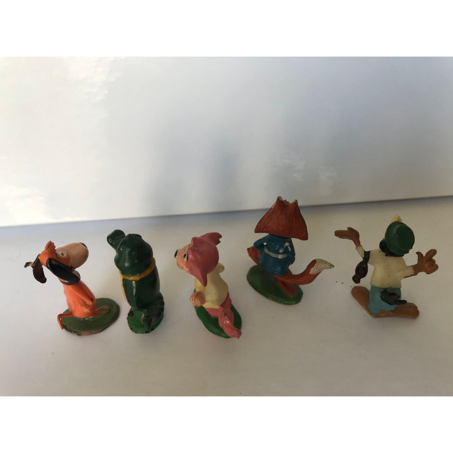 Vtg Marx Disneykins Alfy Gator, Top Cat Choo Choo, Doggie Daddy,  Fibber Fox & Joe Carioca TV Tinykins Vtg 60’s Mini Plastic Figurine