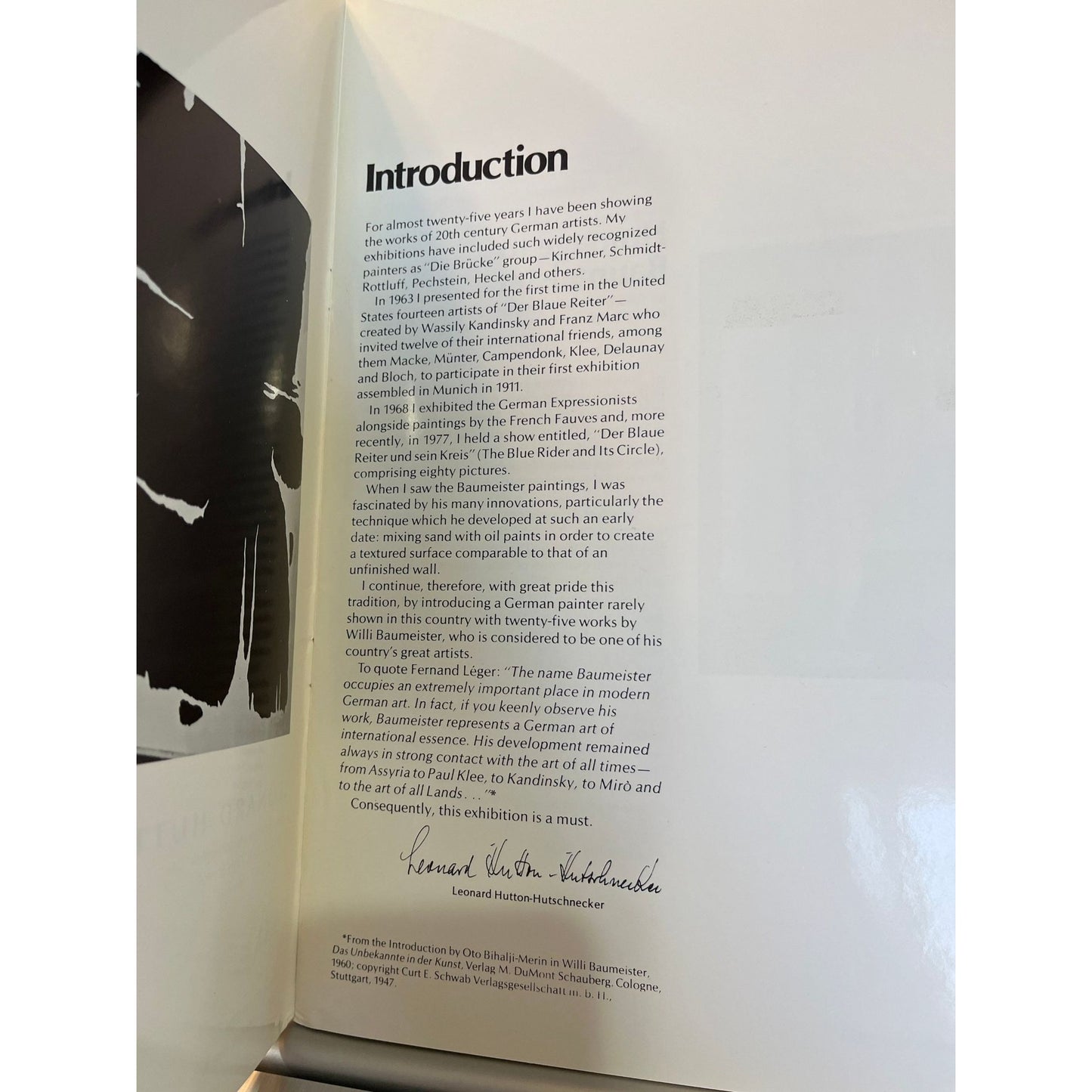 Willi Baumeister 1889-1955 First Edition Baumeister, Willi Leonard Hutton Galleries New York, NY 1978