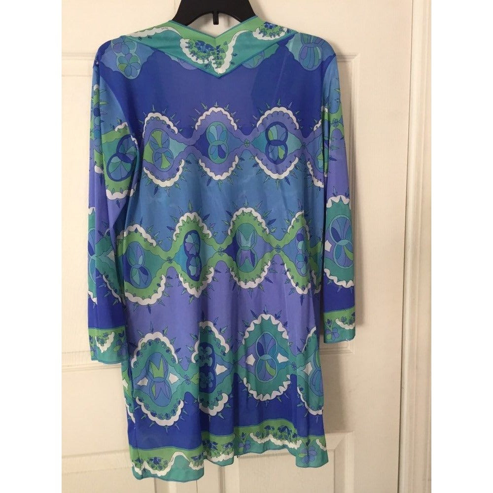 Vintage Emilio Pucci Formfit Rogers Printed Robe 1960s Small