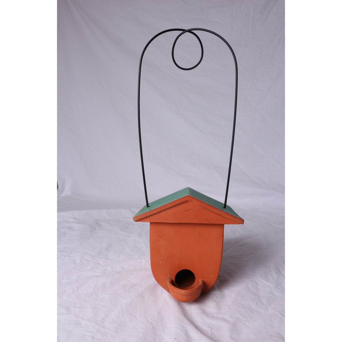 Vtg 1980's Handmade Ceramic Bird House Studio Art Fine Pottery Unique Bird House With Roof Signed By Artist