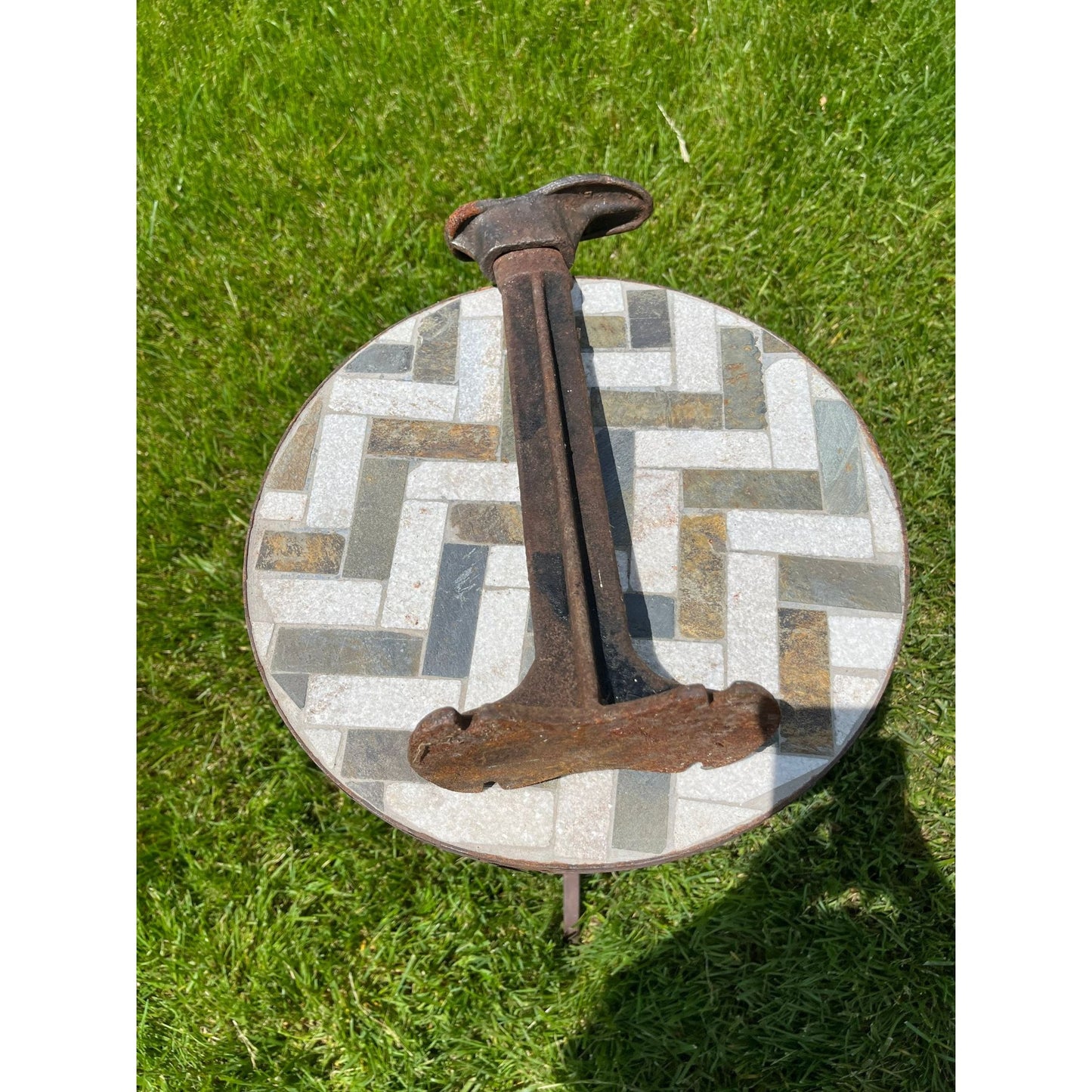 Antique Cobbler’s Shoe Stand 14 1/2” Tall Cast Iron Foot Size 5 1/2 Primitive Farmhouse Set Design