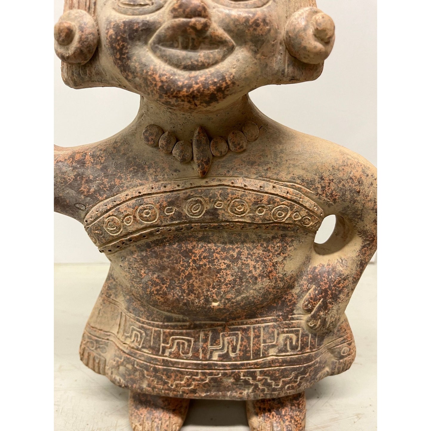 Vintage 1973 Souriant Dancer Terracotta Mayan Figurine Female Made In Mexico Tremendous Detail