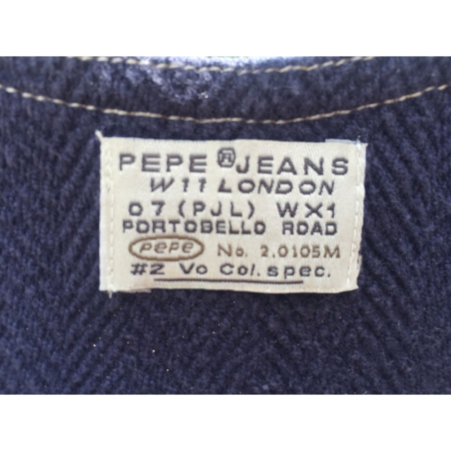 Vtg 1970's PEPE JEANS London Portobello Road W11 Woman's Top 07 (PJL) WX1 pepeNo. 2.0105 Size S Navy Blue Top