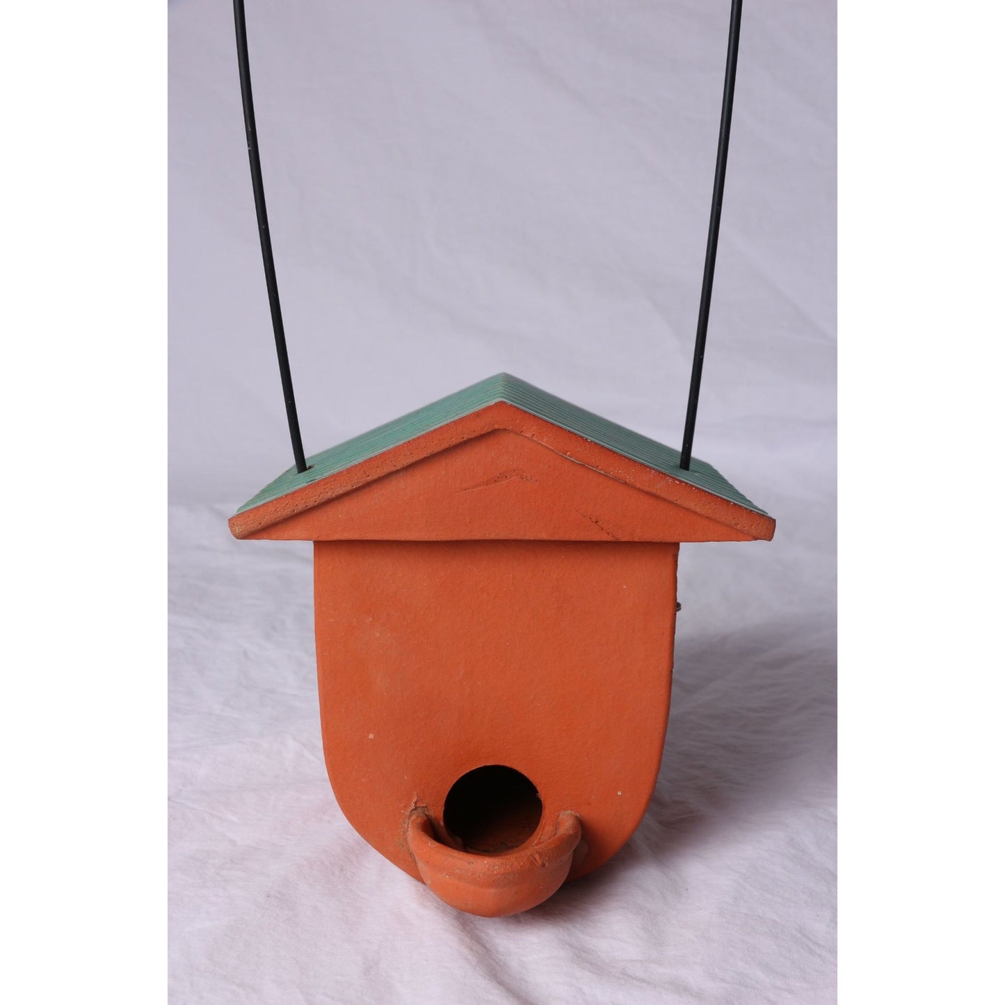 Vtg 1980's Handmade Ceramic Bird House Studio Art Fine Pottery Unique Bird House With Roof Signed By Artist