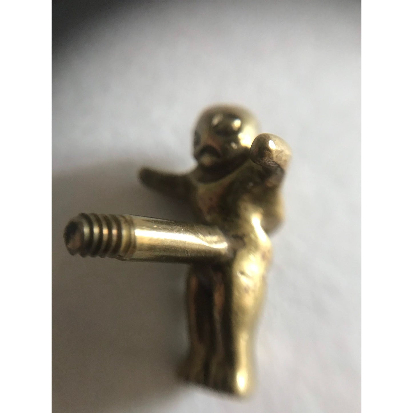 Vtg 1970's Male Female Screw Together Molten Brass Cufflinks Brutalist Modernist Cubist Abstract