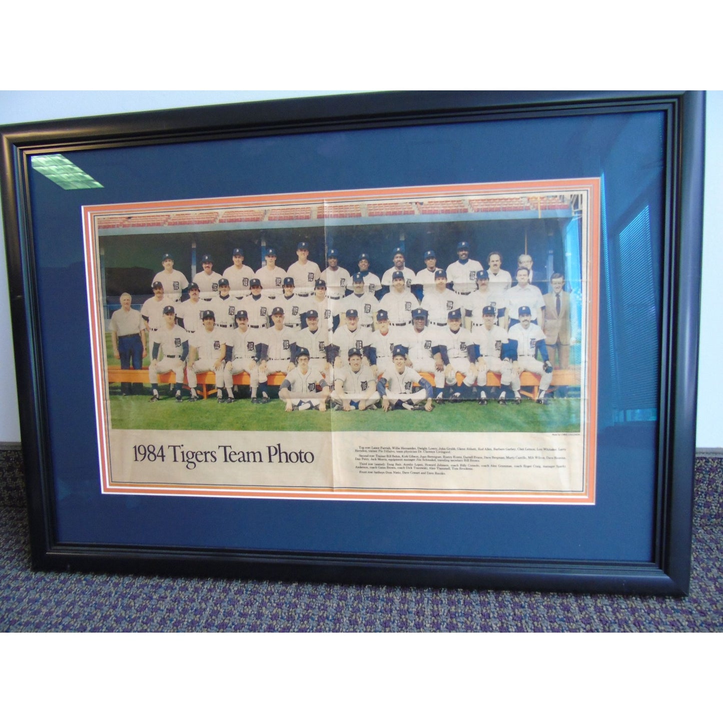 Vintage Detroit Tigers 1984 Team Poster Chris Chagnon Photography Detroit Michigan Framed