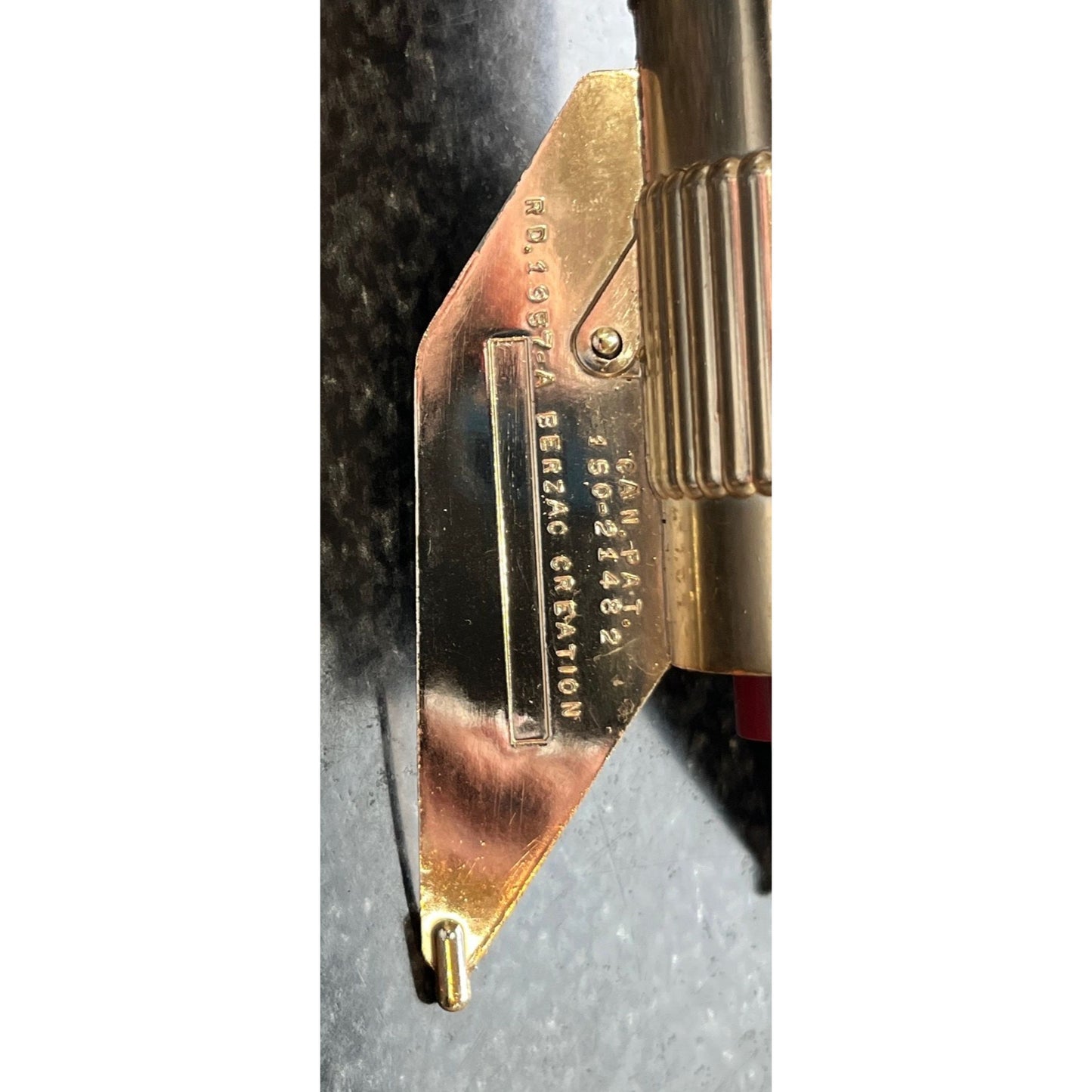 Vtg 1960's Souvenir Of Cape Kennedy Gold Rocket Bank Mechanical Coin Bank By Astro Mfg. E. Detroit USA "A Berzac Creation"