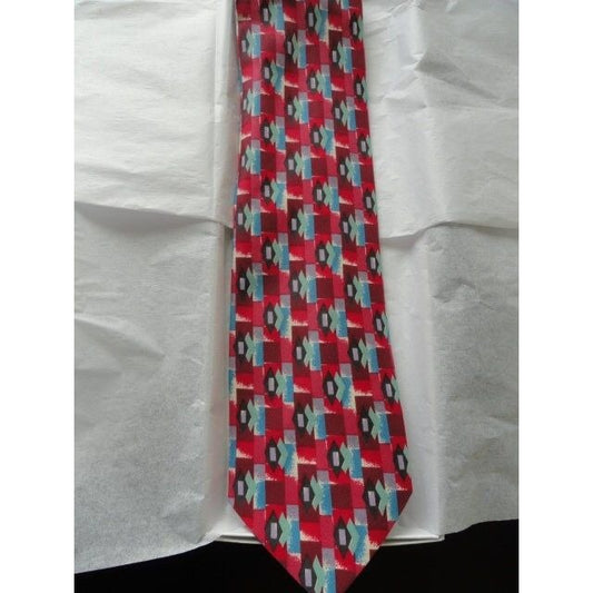 Vintage Men's Accents By Isaac Zelcer Tie Diamond Pattern Handmade in China