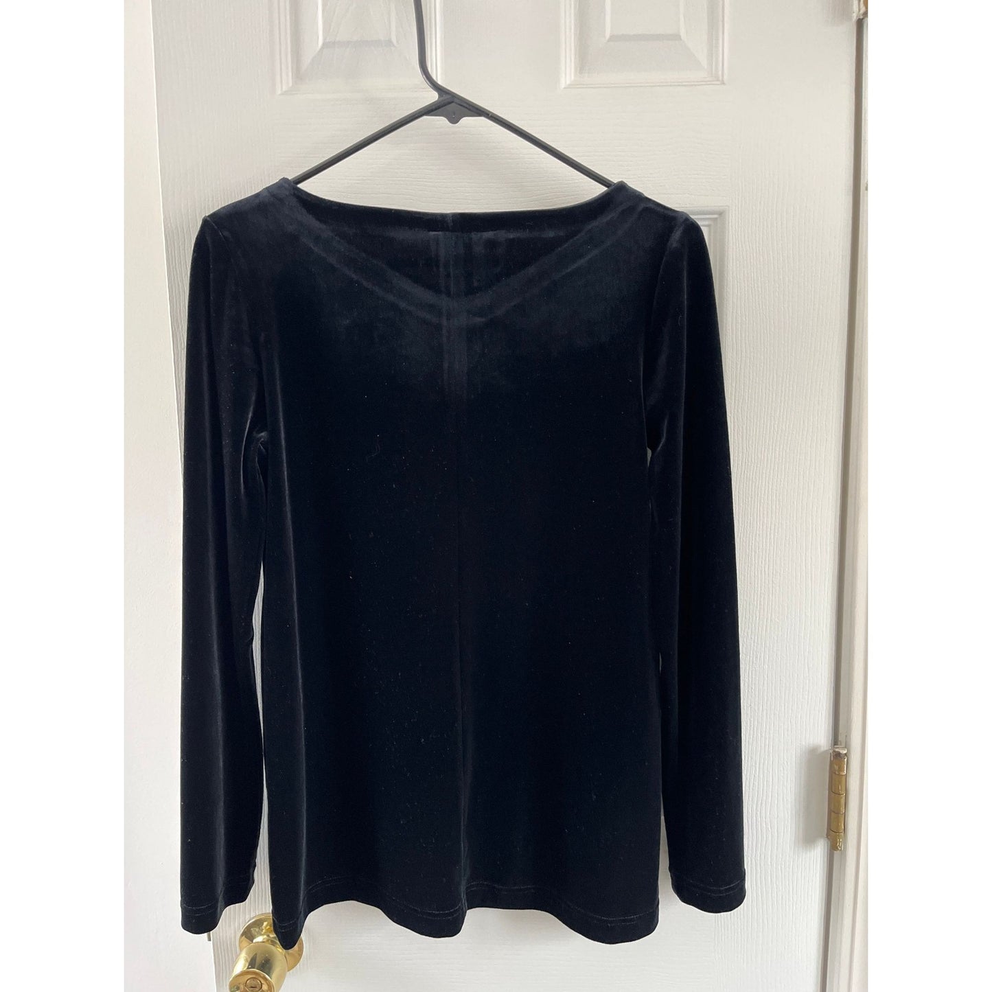 Vtg Donna Karan DKNY CLASSIC Black Velvet Long Sleeve Women's Blouse Made In Korea Size P