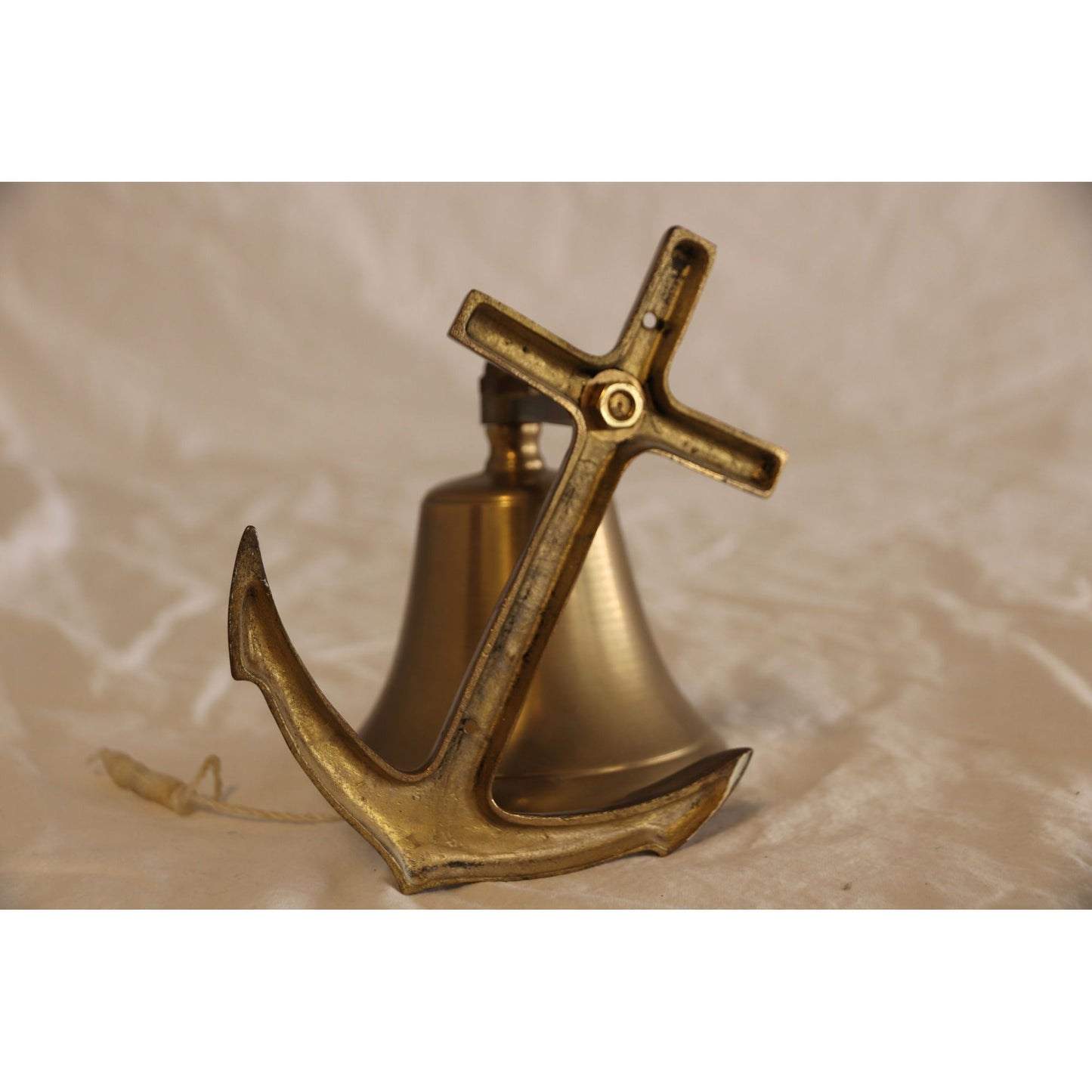 Vintage Solid Brass Anchor Door Knocker Bell Mid Century 1970's