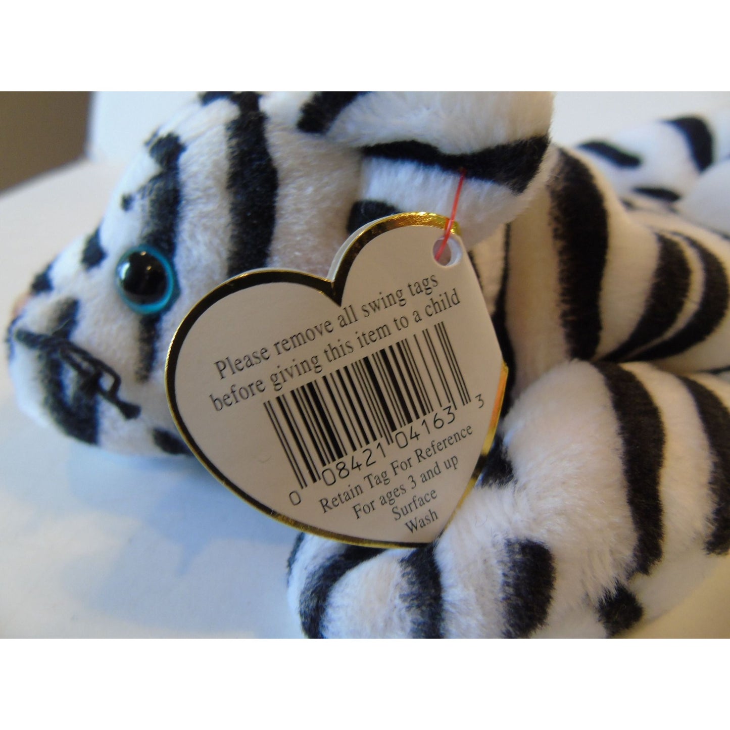 Ty Beanie Babies Blizzard The White Tiger Birth Date 12-12-96 Style No. 4163