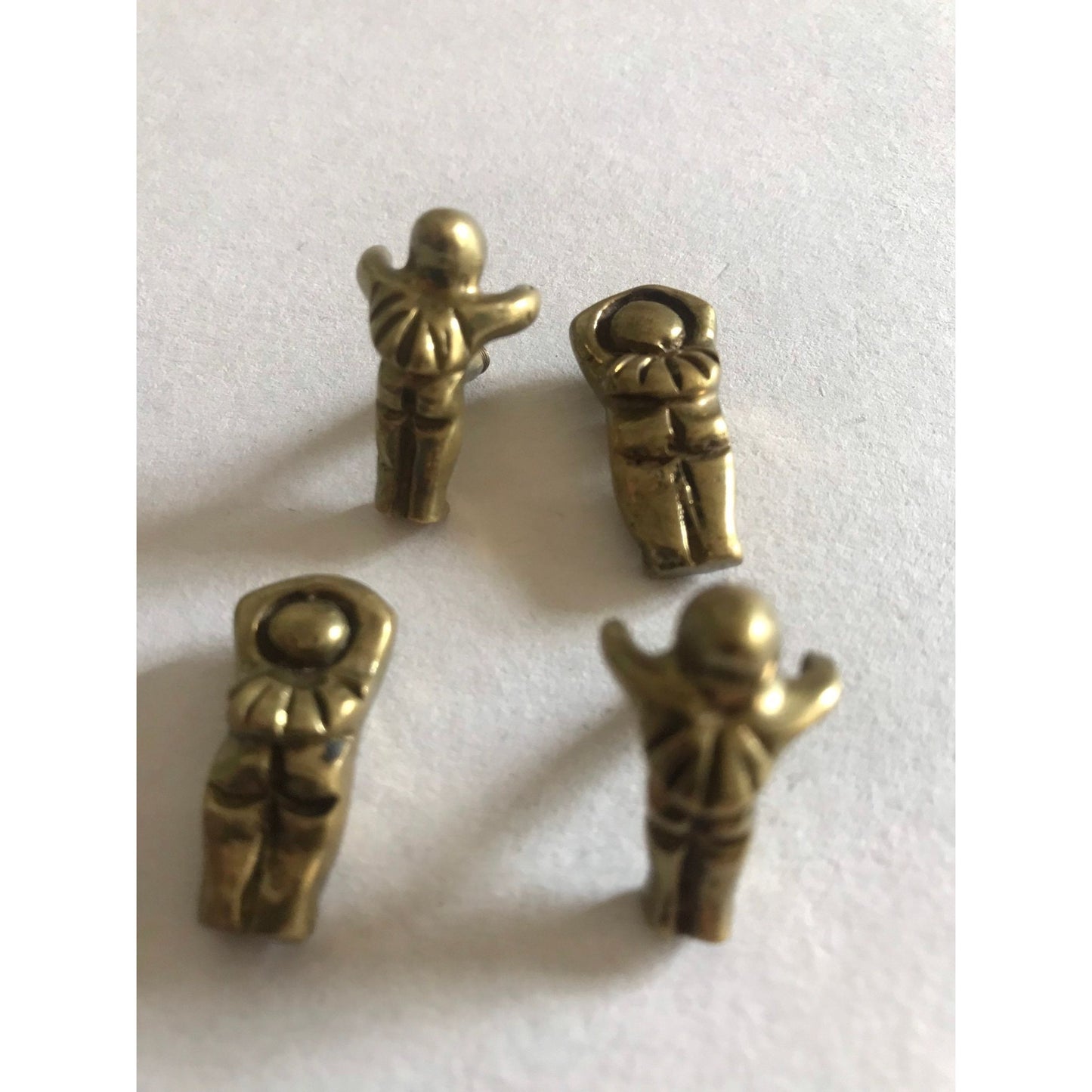 Vtg 1970's Male Female Screw Together Molten Brass Cufflinks Brutalist Modernist Cubist Abstract