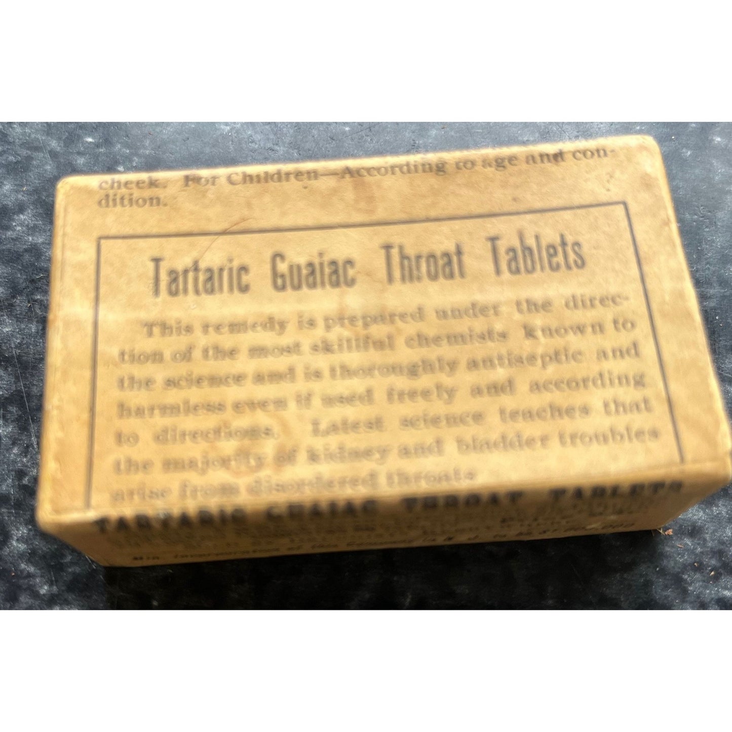 Antique Medicine "Thompson" Tartaric Guaiac Throat Tablets Thompson Co. Avon, N. Y. Sealed Box Collector's Items