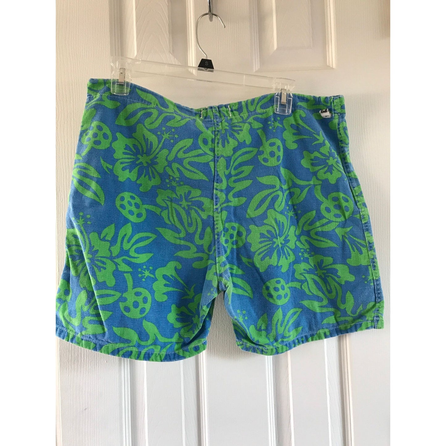 Vtg 1960's Surfers Catalina Martin Jammies Swim Trunks Size S Mod Blue & Green Flower Mushrooms