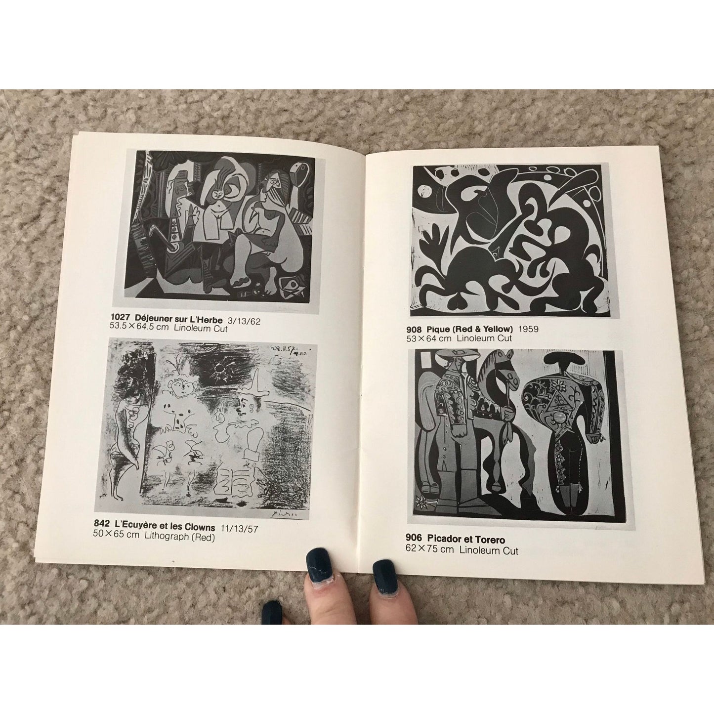 Vintage B 1072 Picasso Print Buste De Femme Au Chapeau 1962 & Art Booklet PICASSO