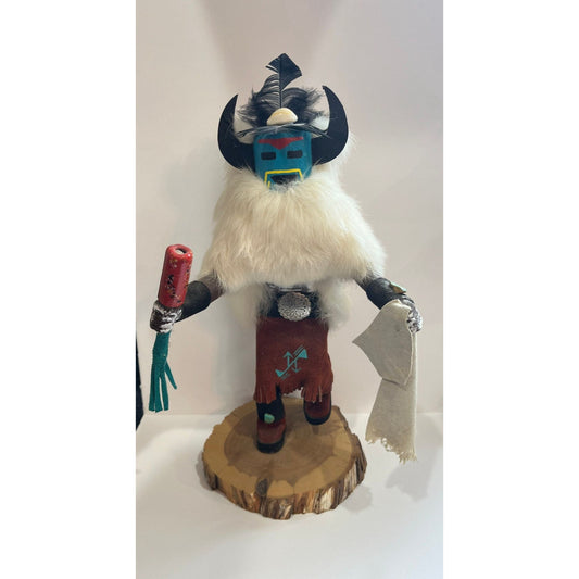 Vtg Navajo Kachina Large Doll Medicine Man Signed by Artist F. Charley 125107 On Base Copy Of Kachina Navajo History